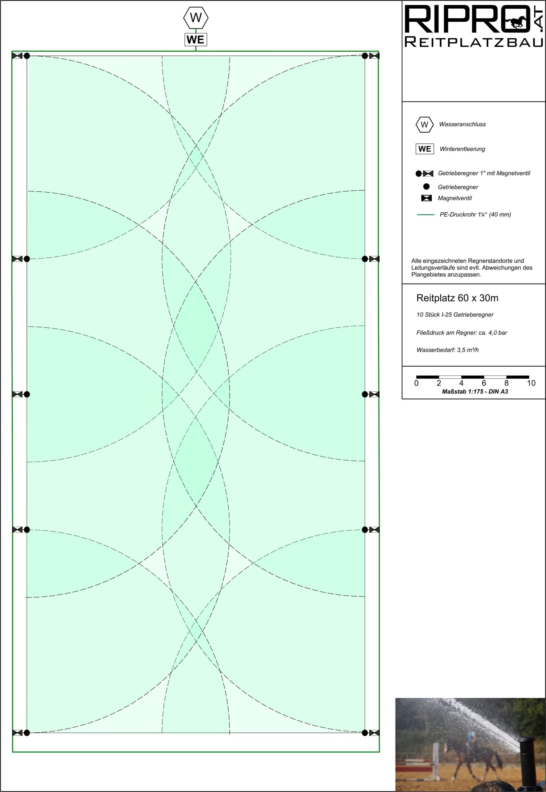 Reitplatzbewässerungs Set Premium 60x20 m