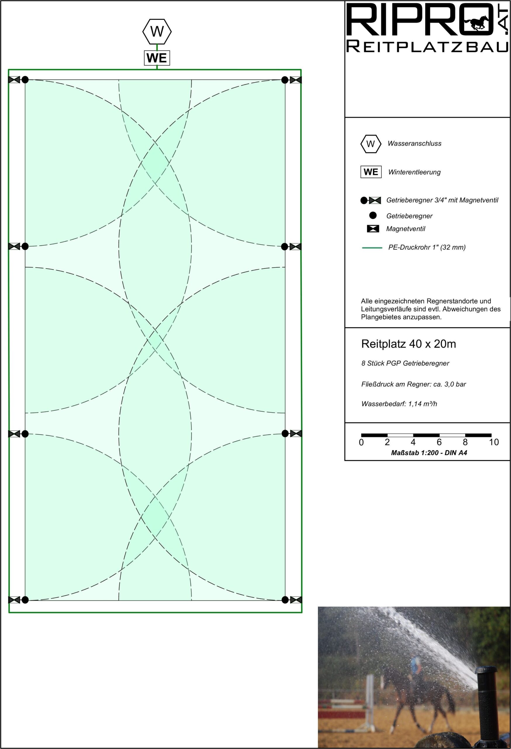 Reitplatzbewässerungs Set Premium 60x30 m