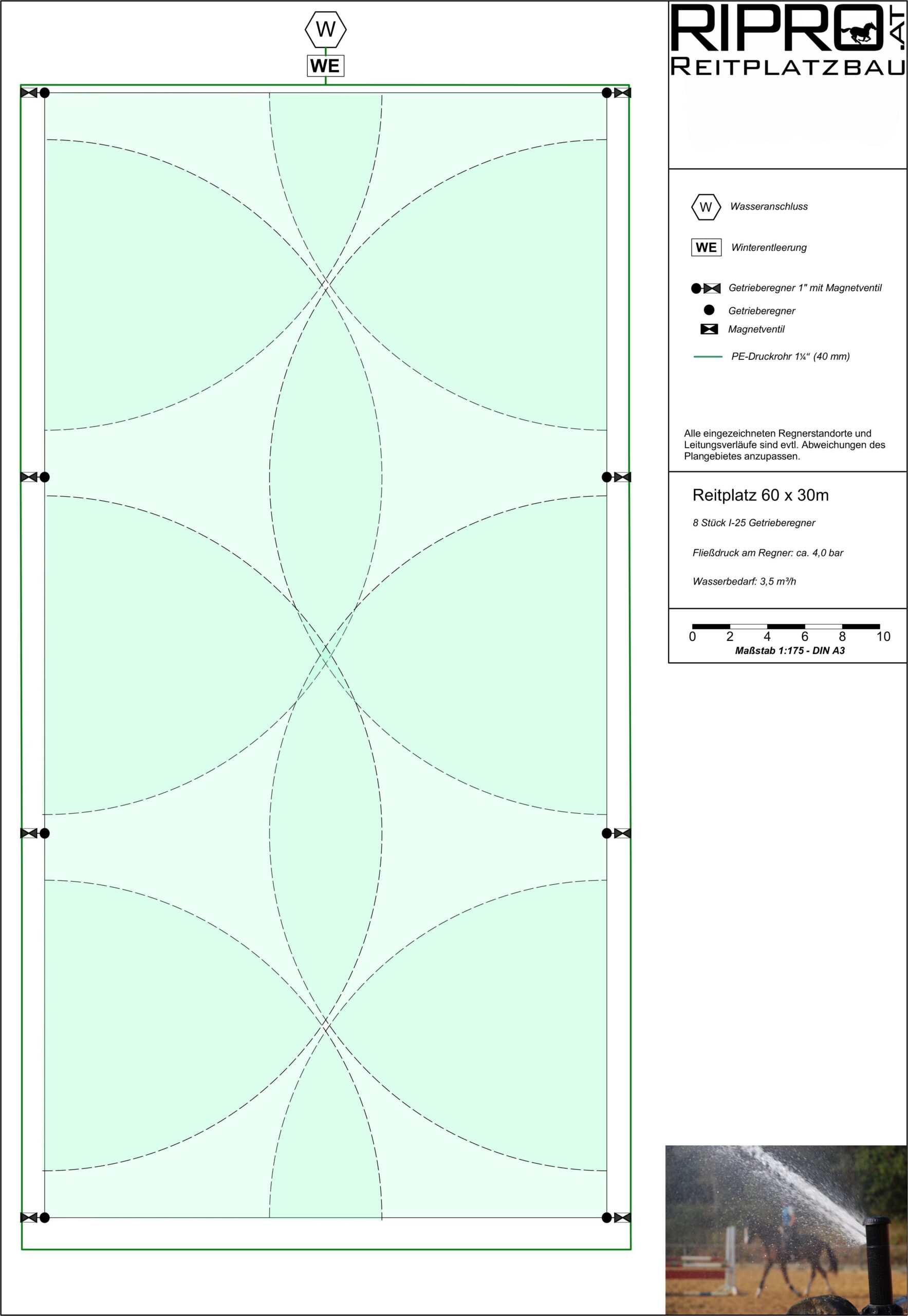 Reitplatzbewässerungs Set Classic 60x20 m